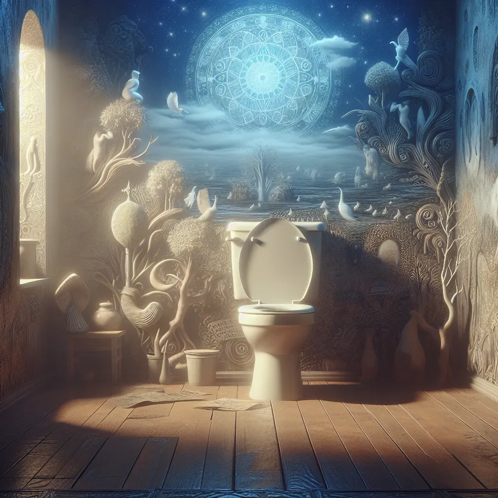 Illustration of a dirty toilet in a dream