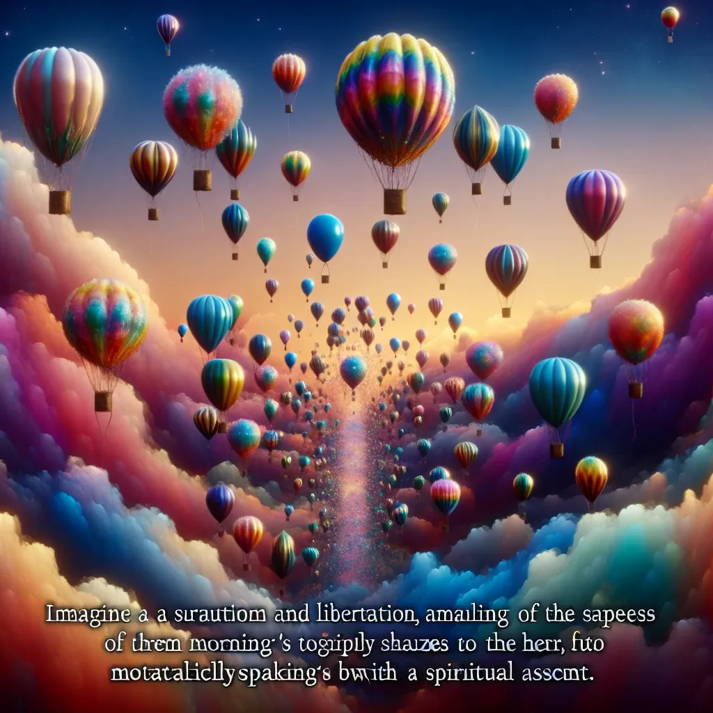 Balloons in dreams can symbolize hope, freedom, and spiritual ascent.