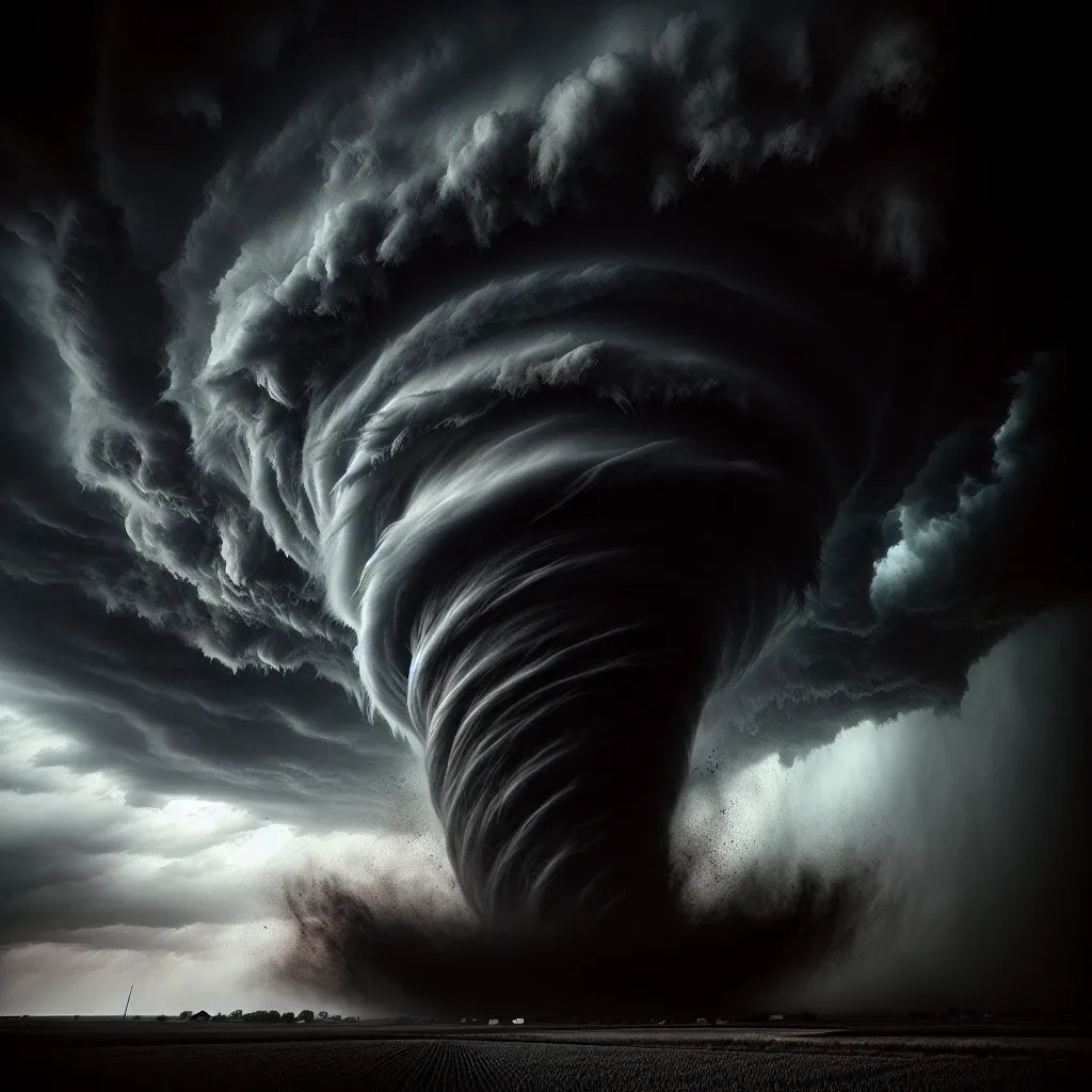 Illustration of a black tornado in a dream