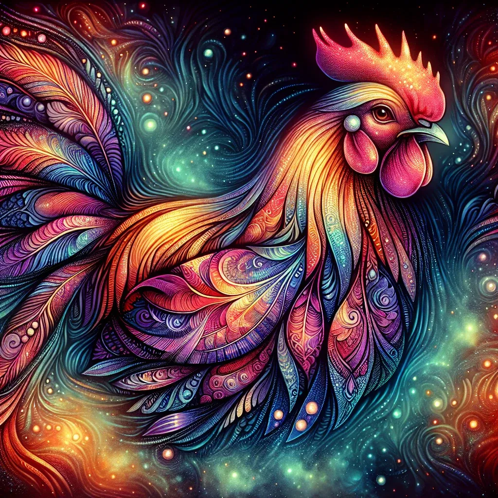 Illustration of a mystical chicken