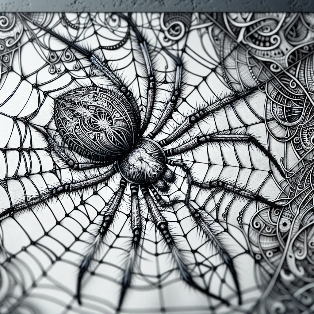 Image of a spider with web patterns