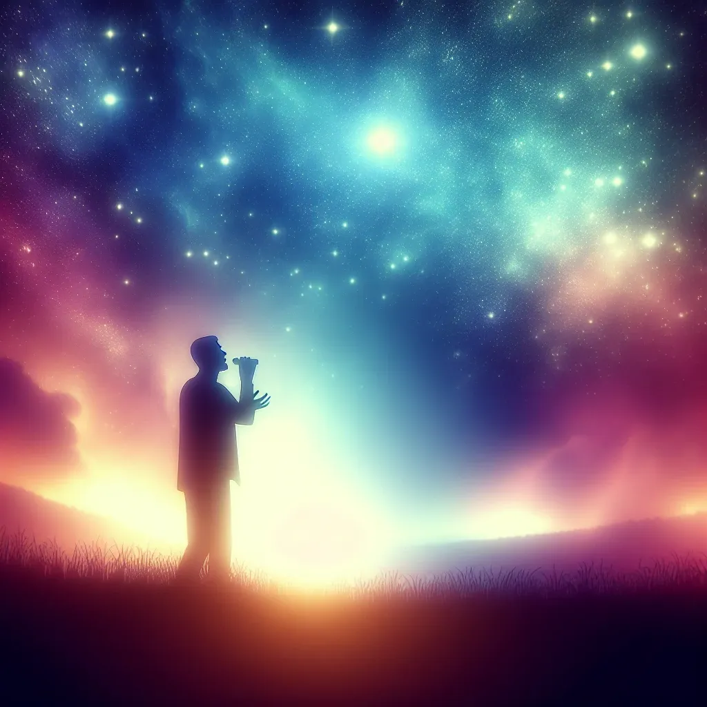 Illustration of a person singing in a dream