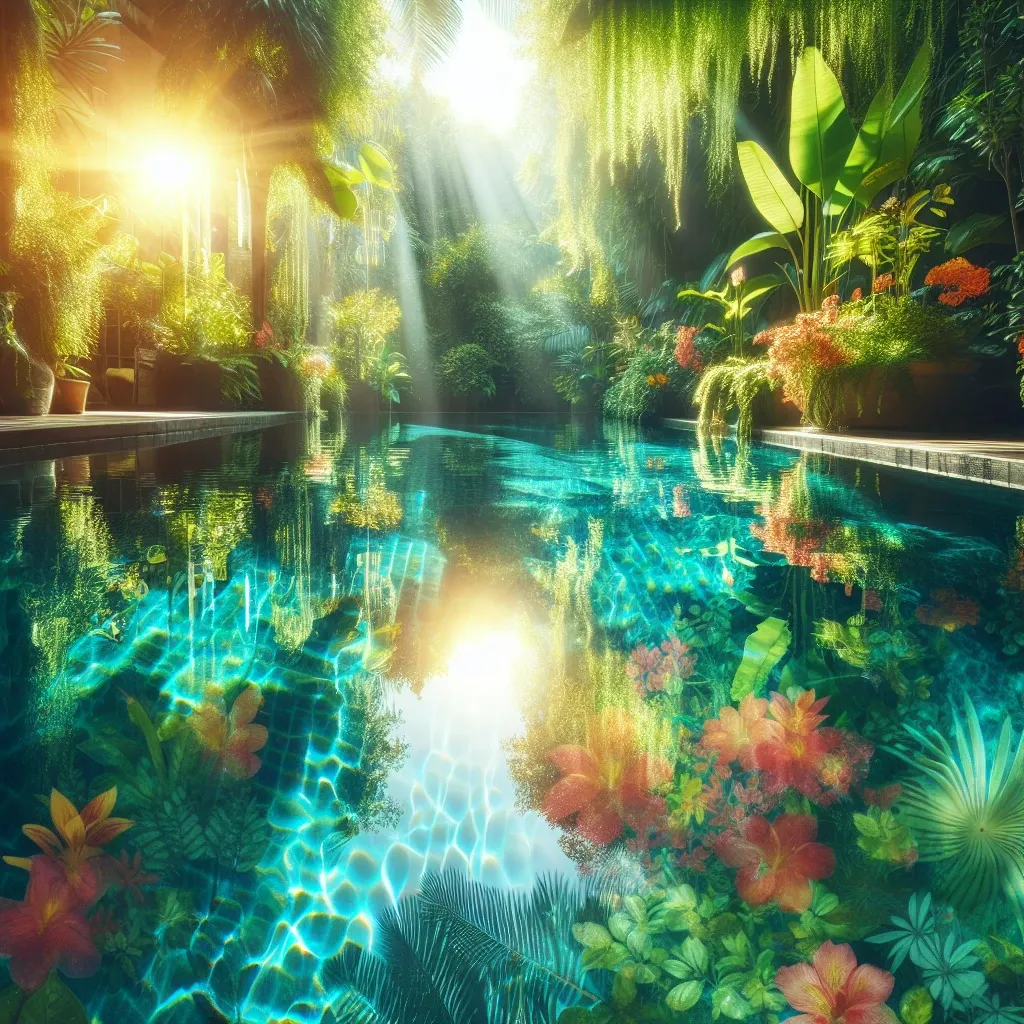 Illustration of a serene swimming pool