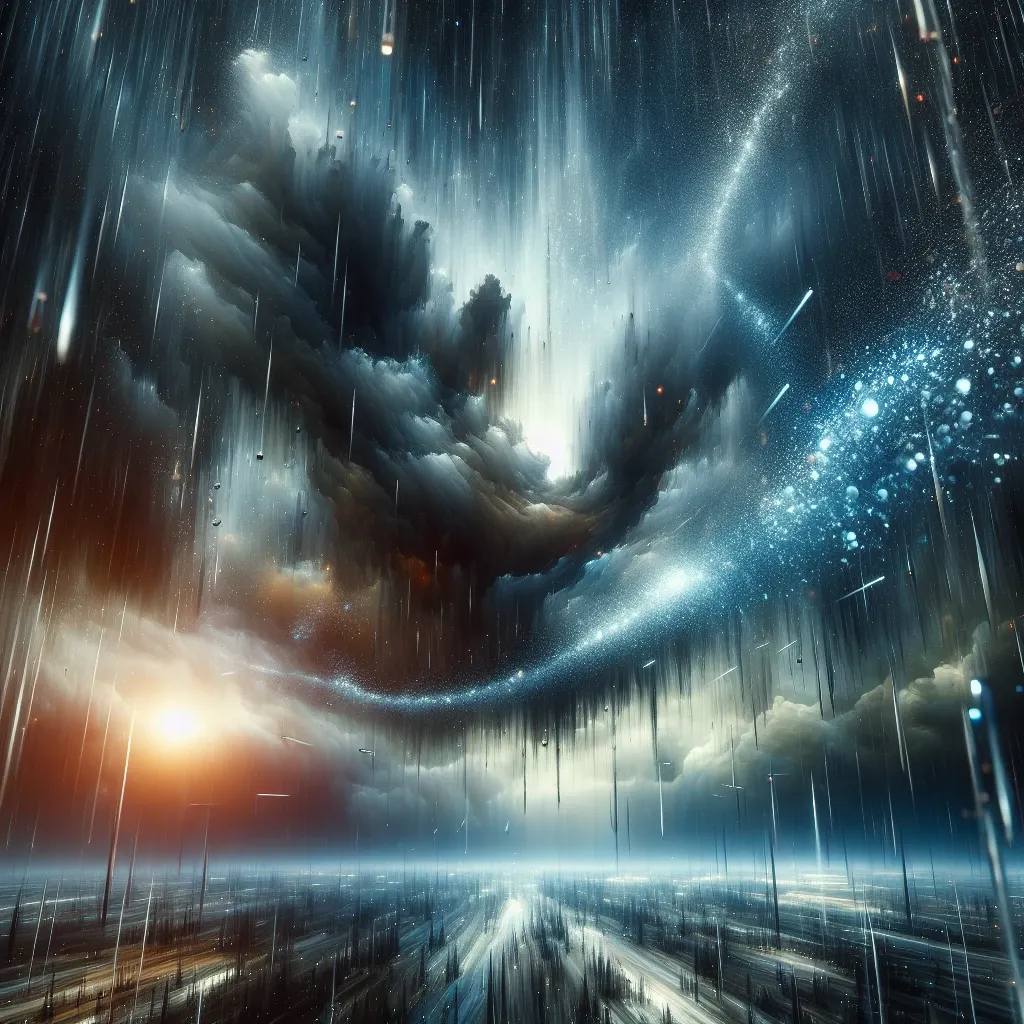 Illustration of heavy rain in dreams