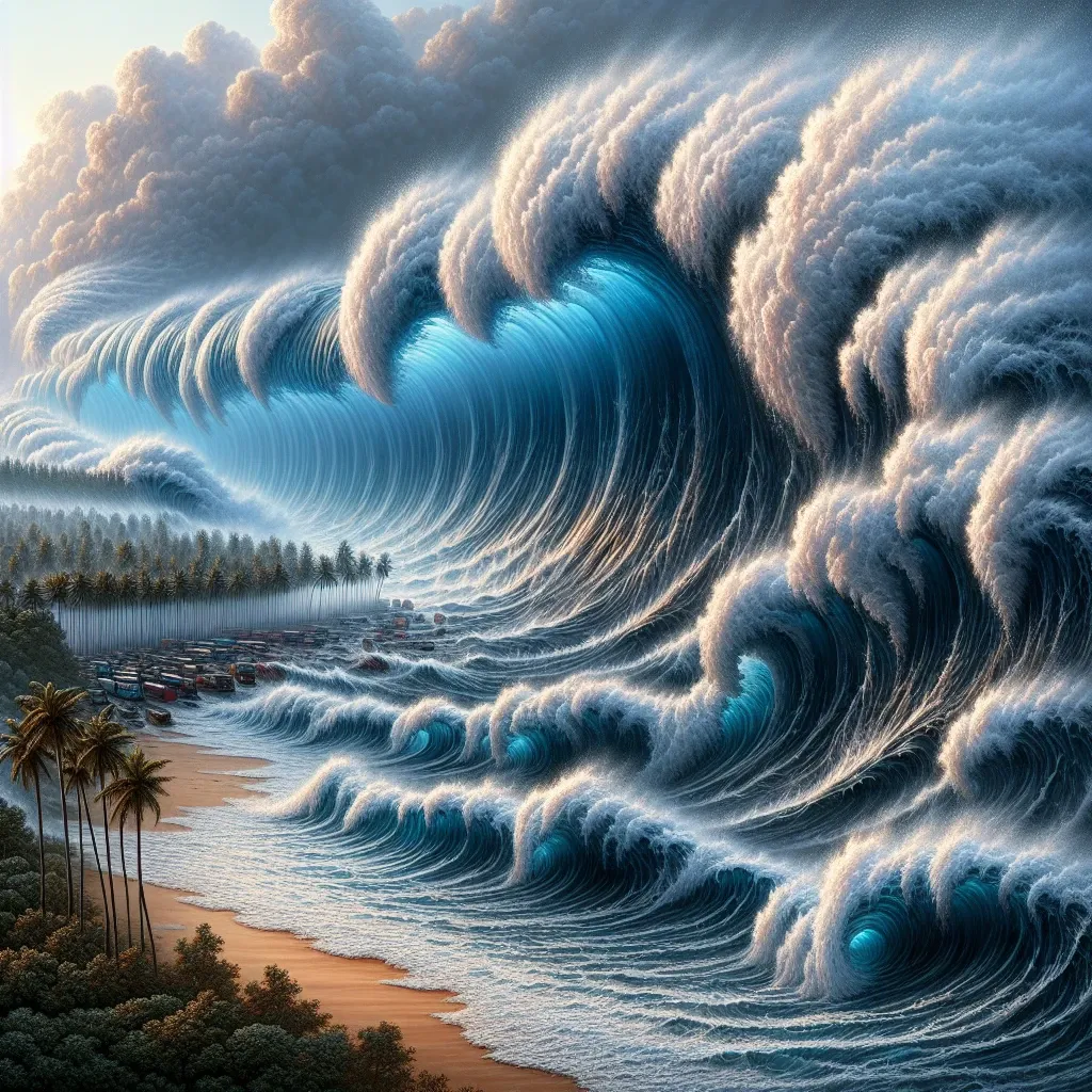 Illustration of a tsunami dream