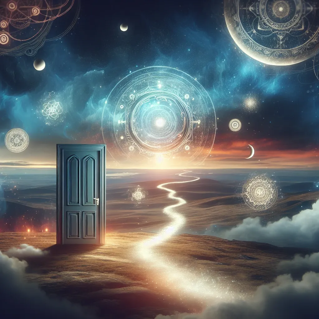 Illustration of three knocks in a dream, symbolizing mystery and hidden truths.