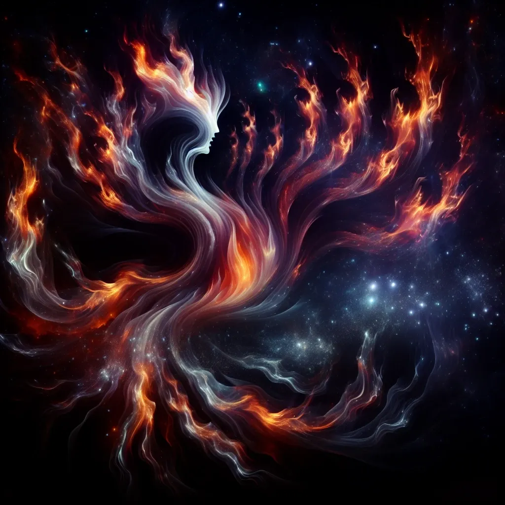 Artistic representation of fire symbolism in dreams