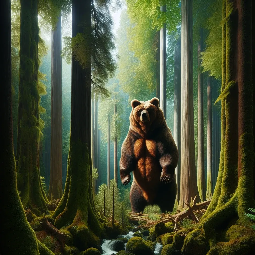 Illustration of a brown bear in a dream, symbolizing strength and protection.