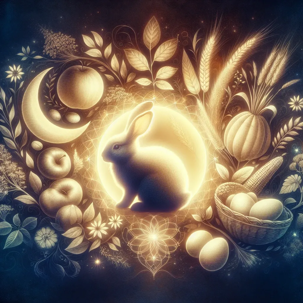 Illustration of a rabbit symbolizing fertility and abundance in dreams.