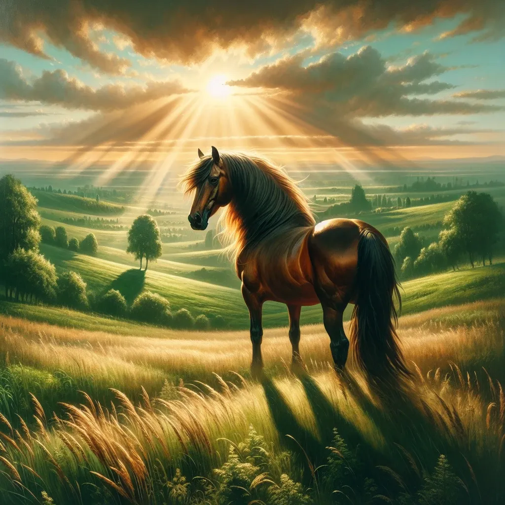 Illustration of a brown horse in a dream