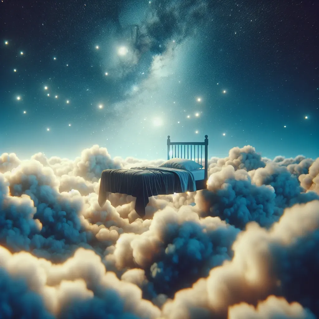 Illustration of a bed in a dream, symbolizing the mysteries and symbolism of bed dreams.