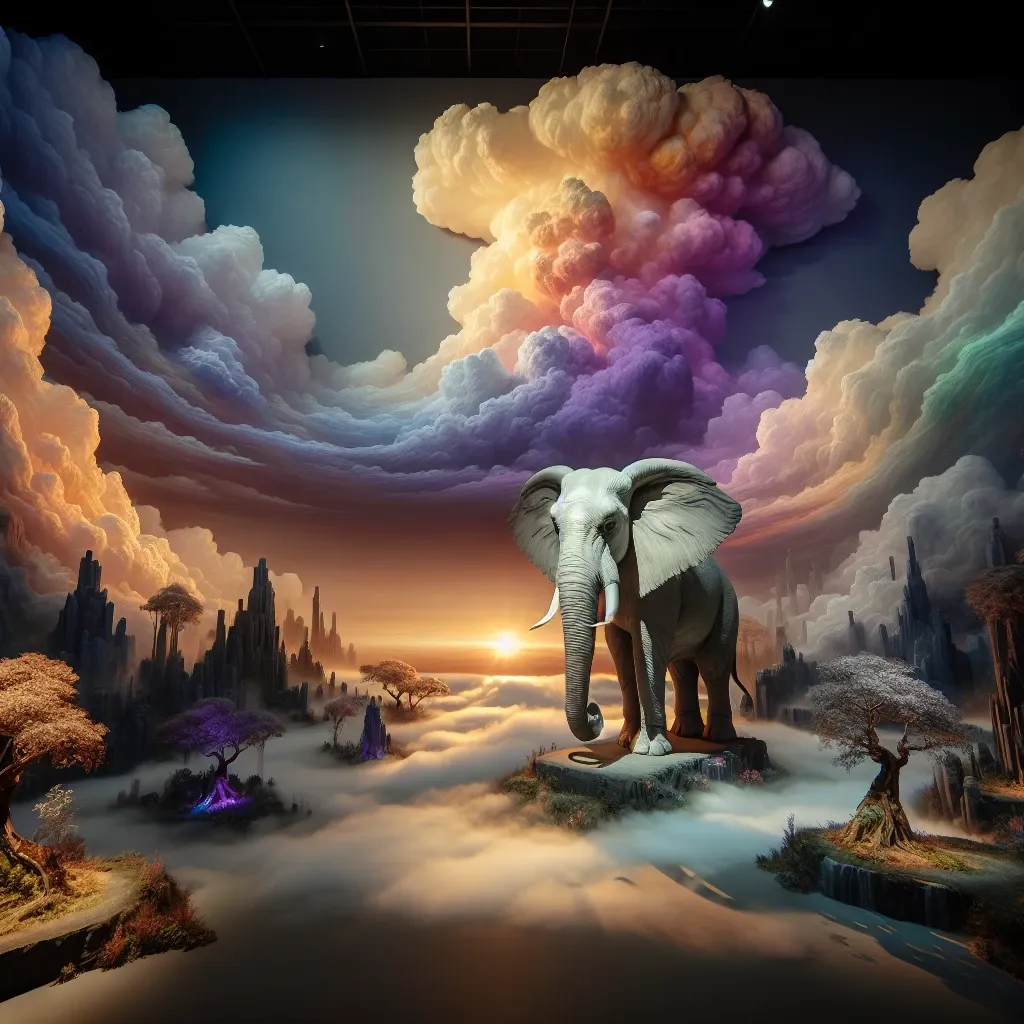 Illustration of an elephant in a dream