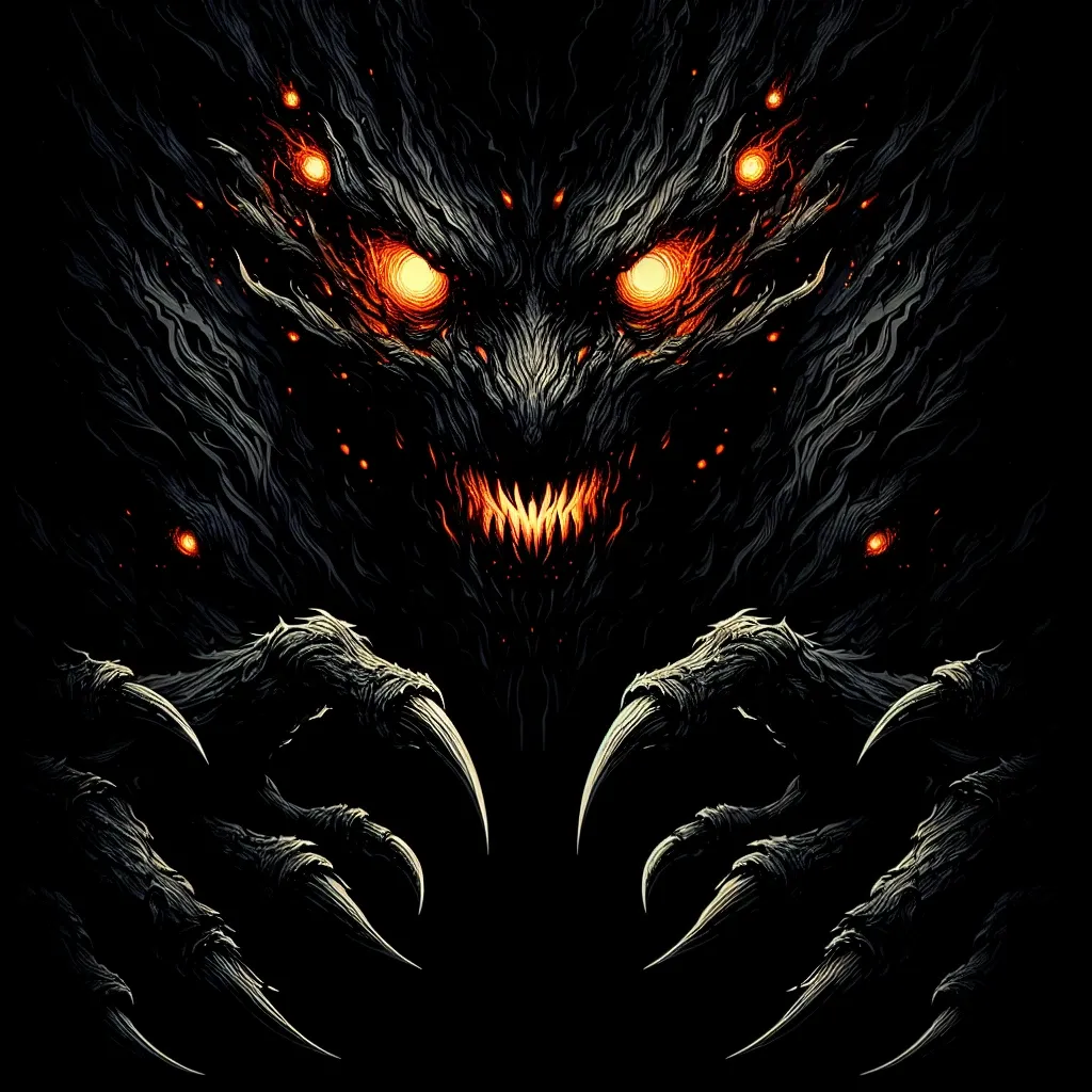 Illustration of a menacing demon in a dream