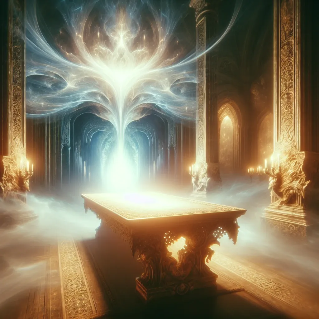 Illustration of a symbolic table in a dream
