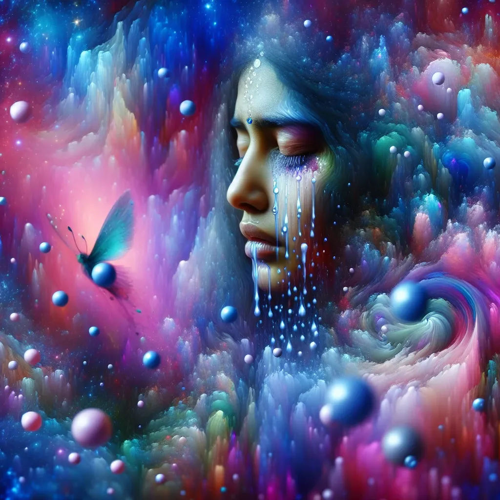 Illustration of a person crying in a dream